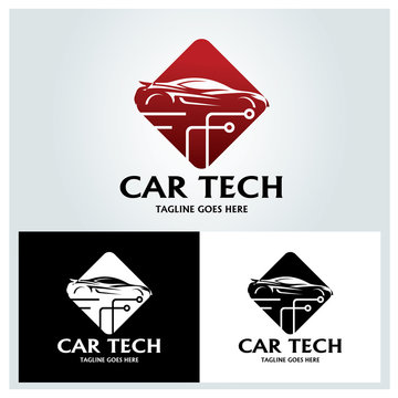 Car tech logo design template. Car repair logo. Vector illustration