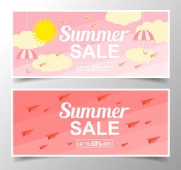 Summer sale background with glasses. Vector background for banner, poster, flyer, card, postcard, cover, brochure.