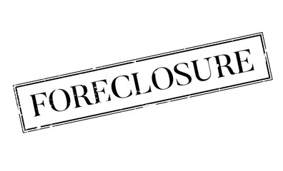 Foreclosure rubber stamp. Grunge design with dust scratches. Effects can be easily removed for a clean, crisp look. Color is easily changed.