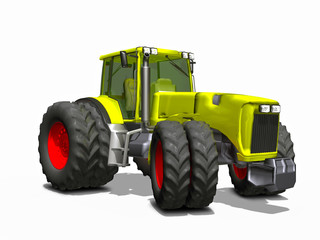 3d, moderner Traktor freigestellt