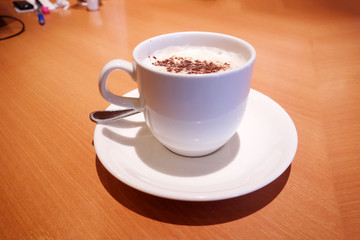 A cup of cappuccino 
