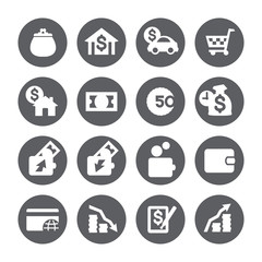Finance icons, business signs.Vector set.