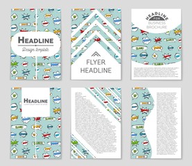Naklejka premium Abstract vector layout background set. For art template design, list, page, mockup brochure theme style, banner, idea, cover, booklet, print, flyer, book, blank, card, ad, sign, sheet,, a4.