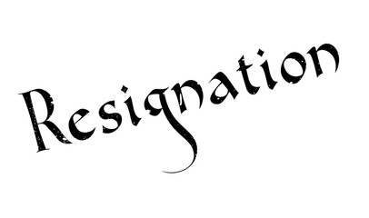 Resignation rubber stamp. Grunge design with dust scratches. Effects can be easily removed for a clean, crisp look. Color is easily changed.