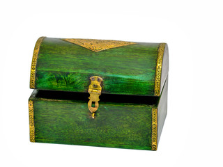 Vintage wooden casket from India