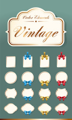 Set of High Quality Vintage Labels on Dark Background . Vector Isolated Illustration