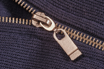 close blue sweater with zip . © GKor