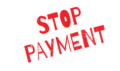 Stop Payment rubber stamp. Grunge design with dust scratches. Effects can be easily removed for a clean, crisp look. Color is easily changed.