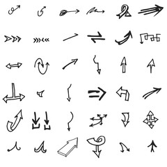 Vector hand drawn arrows set isolated on white