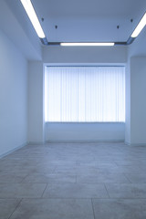 Blue empty room, hospital