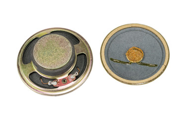 Audio speakers on white