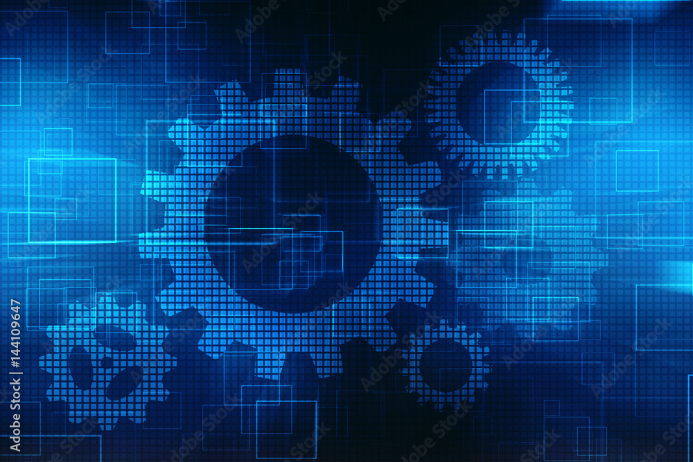 Poster digital abstract technology background, 3d rendering