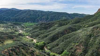 Dirt road in southern California hills near Angeles National Forest.