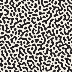 Vector Seamless Grunge Pattern. Black and White Organic Shapes. Abstract Background Illustration