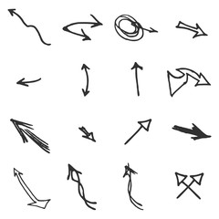 hand-drawn doodle seamless pattern with arrows