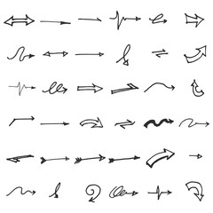 hand-drawn doodle seamless pattern with arrows