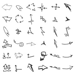 hand-drawn doodle seamless pattern with arrows