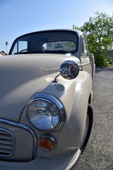chrome mirror on old timer classic car 