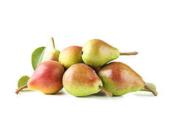 Ripe pears isolated on a white