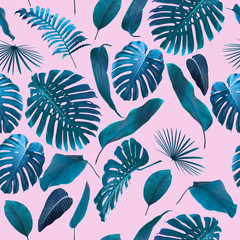 Seamless Tropical Jungle Leaves Pattern