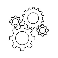 Gears machinery pieces icon vector illustration graphic design