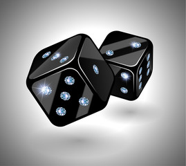 Black dices with diamonds. © PixelChoice