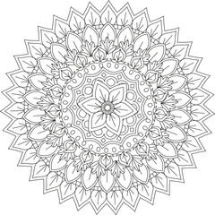 Adult Coloring Book Mandala Design