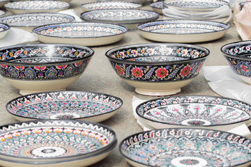 Colored painted plates