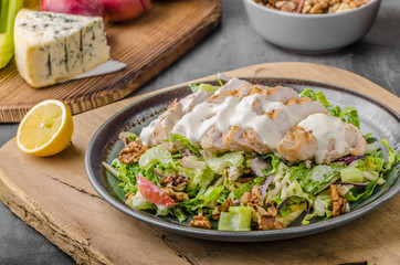 Waldorf salad with grilled chicken