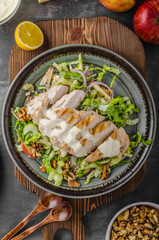Waldorf salad with grilled chicken