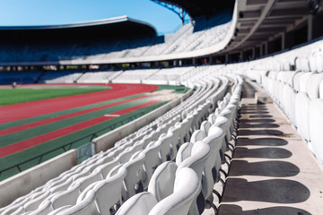 Naklejka premium Stadium seats in daylight.