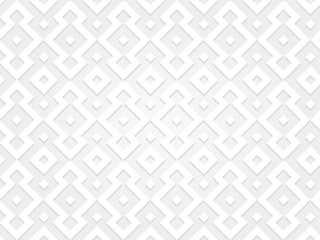 3D effect geometric seamless pattern. White and light grey background. Vector illustration.