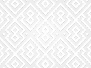 3D-Effekt geometrisches nahtloses Muster. Weißer und hellgrauer Hintergrund. Vektor-Illustration.