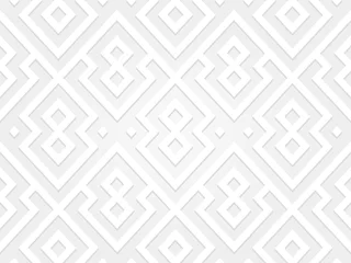 Stof per meter 3D effect geometrische naadloze patroon. Witte en lichtgrijze achtergrond. Vector illustratie. © insemar