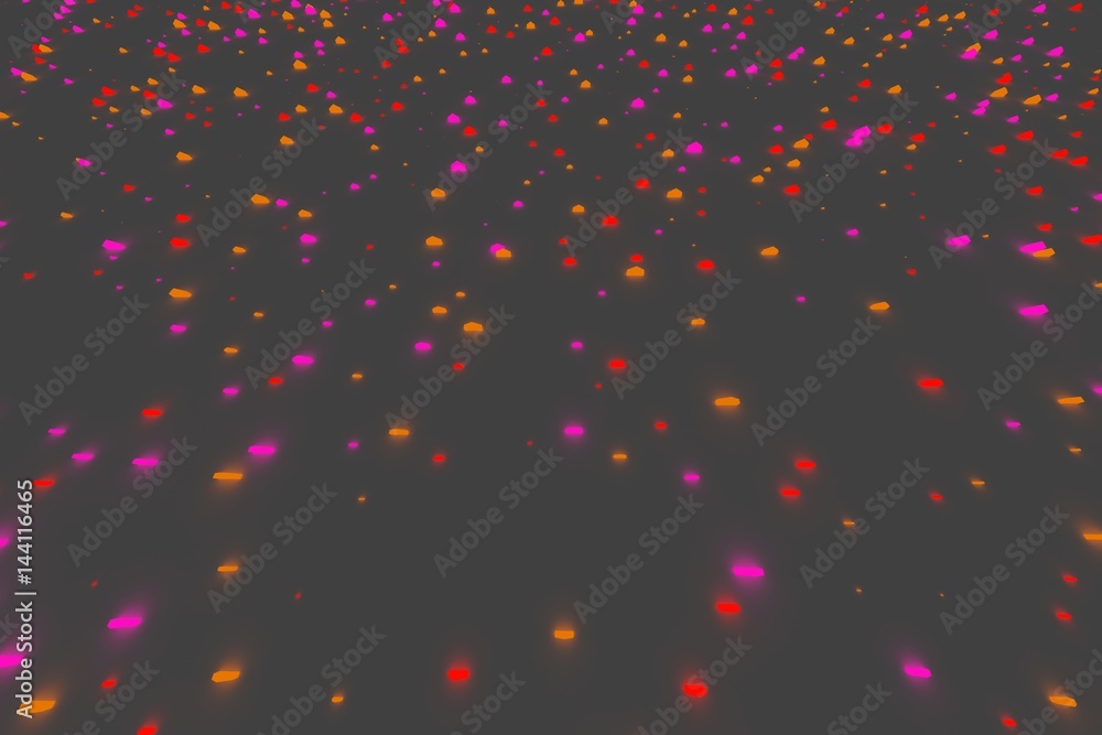 Poster abstract background with glowing elements and perspective.3d render.