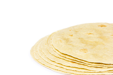Tortillas tacos on a white background