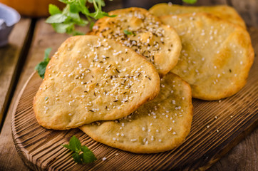 Homemade crackers, baked in oven
