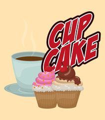 Delicious cupcake dessert icon vector illustration graphic design