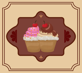 Delicious cupcake dessert icon vector illustration graphic design