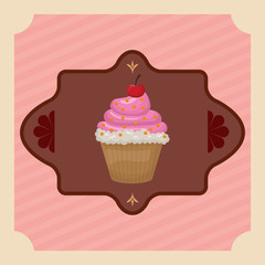 Delicious cupcake dessert icon vector illustration graphic design