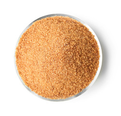Heap of brown sugar, isolated on white