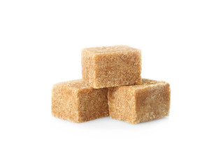 Heap of brown sugar, isolated on white
