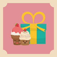 Delicious cupcake dessert icon vector illustration graphic design