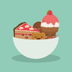 Sweet dessert cartoon icon vector illustration graphic design