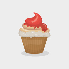 Delicious cupcake dessert icon vector illustration graphic design