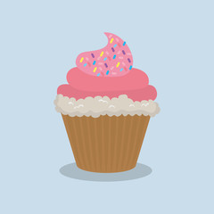 Delicious cupcake dessert icon vector illustration graphic design