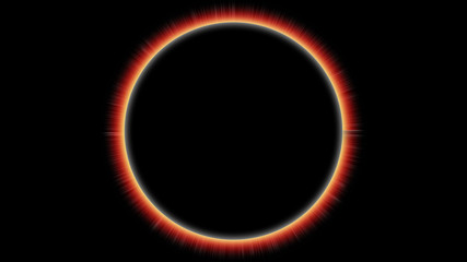 Total Solar Eclipse on Black Background