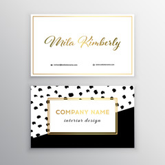 Set of vector business card templates with brush and dots stroke background.