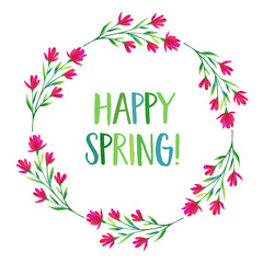 Happy Spring Floral Wreath