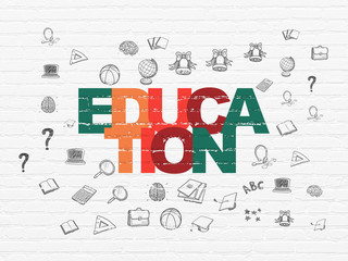 Studying concept: Education on wall background